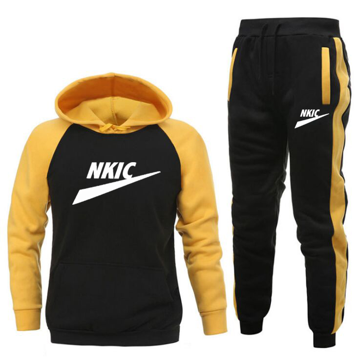 

Men's Sportswear Set Brand Tracksuits Two Pieces Sets Homme Clothes Hoodies+Pants Suit Male Streetswear Hoodie Jackets Plus Size 2XL