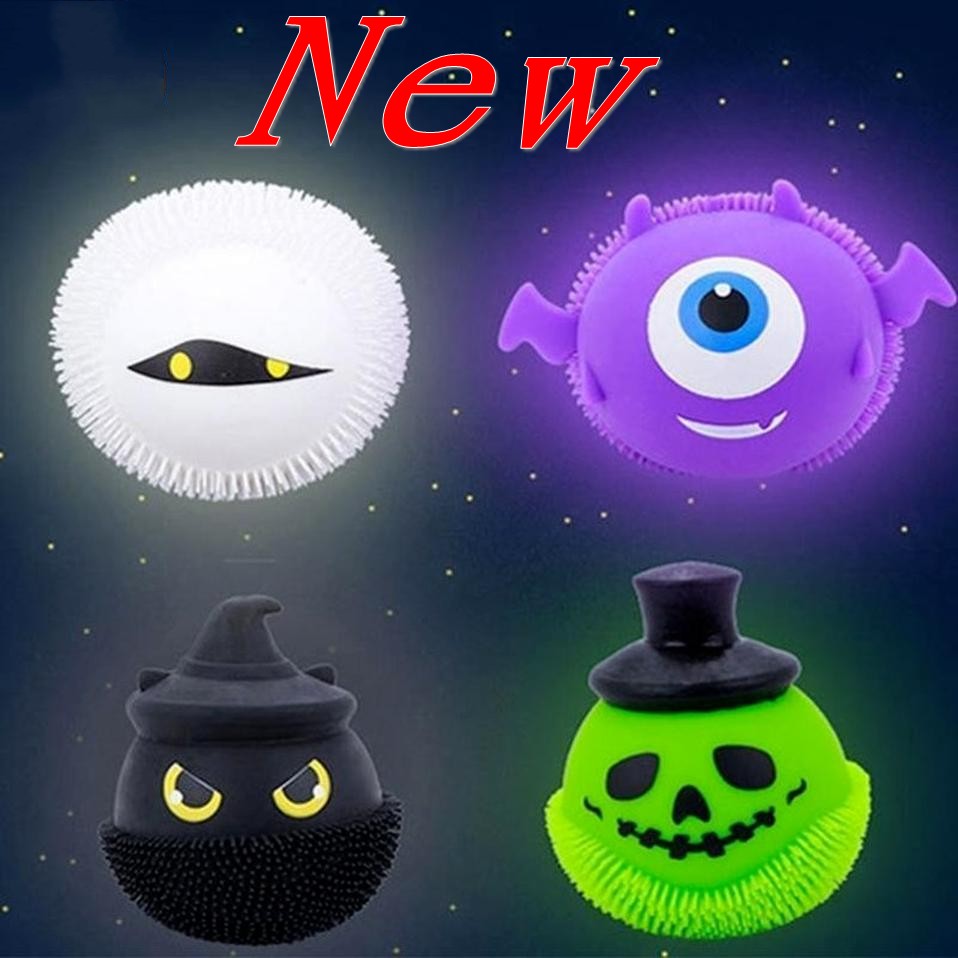 

Halloween Party Favors Decompression Fidget toy Glowing Halloween little devil pinch music ball spoof to vent adult toys factory wholesale