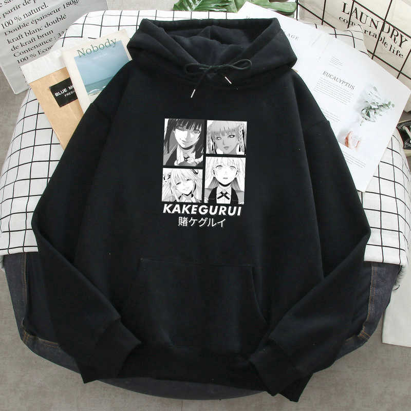 

Kakegurui Anime Print Hoodie Man Spring Autumn Fleece Loose Long Sleeve Pullover 2021 Homme Personality Graphic Streetwear Tops H0909, Yellow