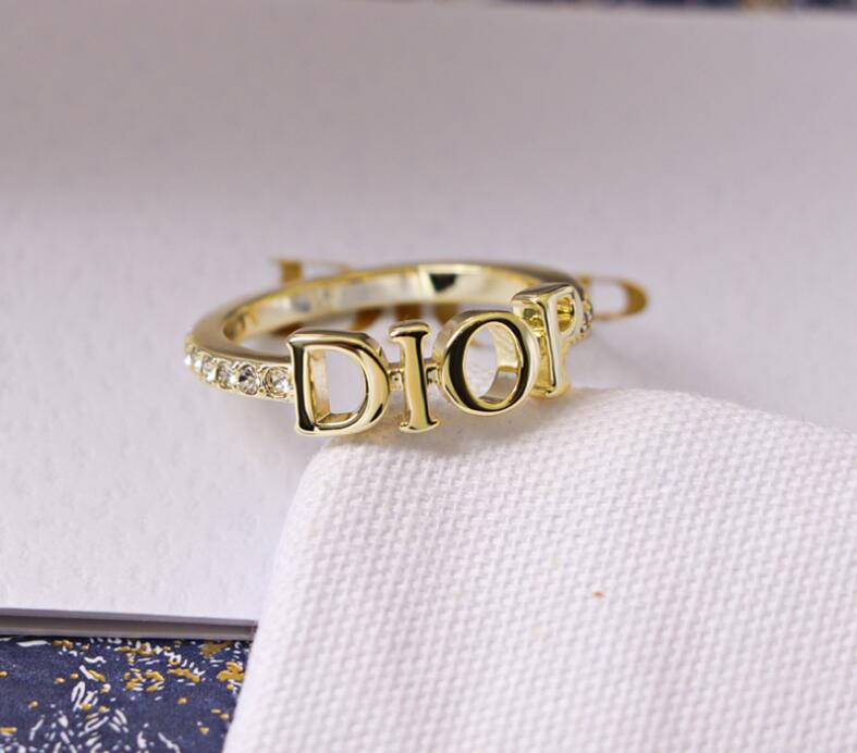 

2021 Fashion designer gold letter band rings bague for lady women Party wedding lovers gift engagement jewelry With BOX