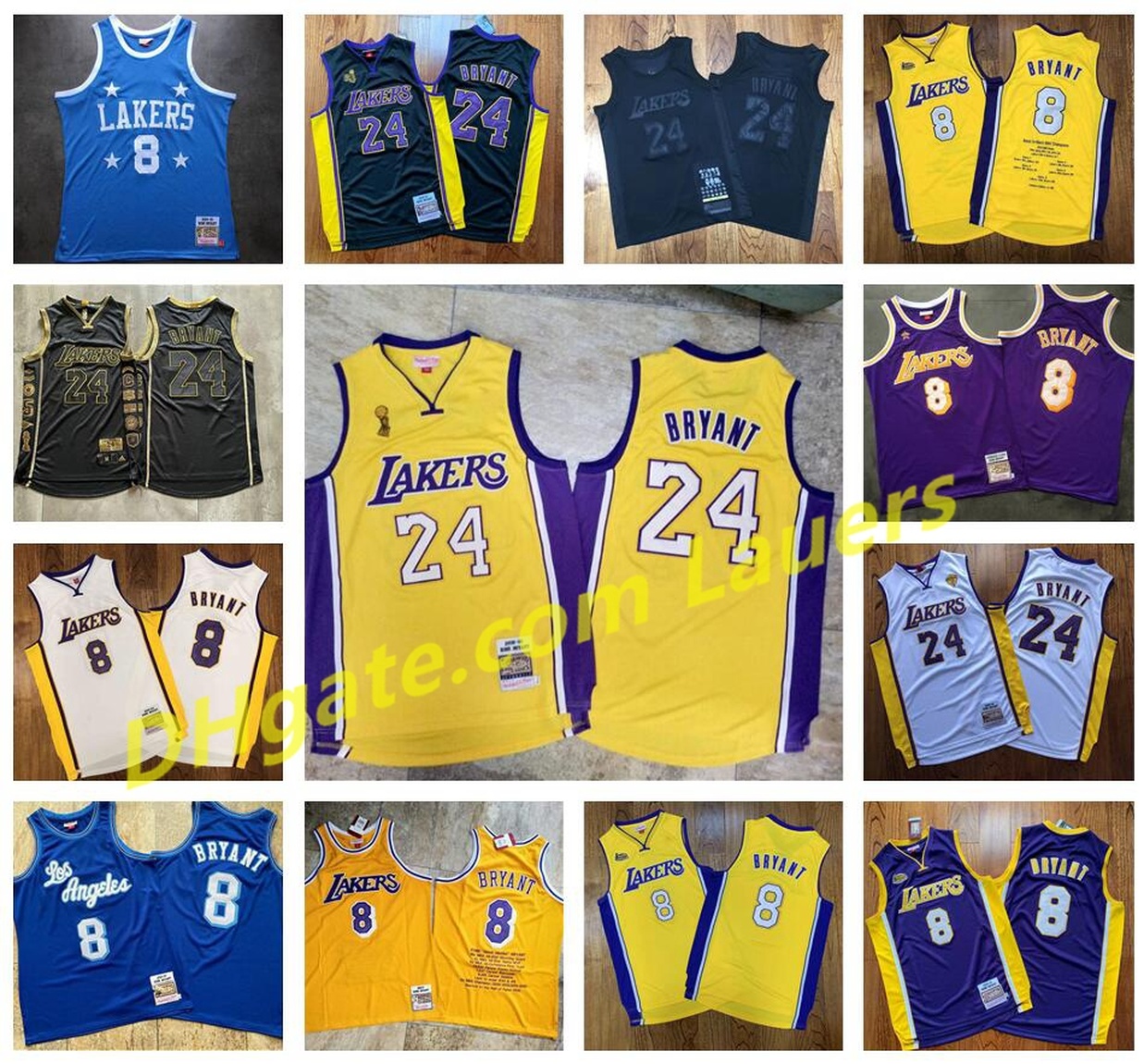 

Men Finals Authentic Los Angeles Lakers Kobe Bryant 60th 8 24 New Mitchell & Ness Swingman Basketball Jerseys Ho, Black;red