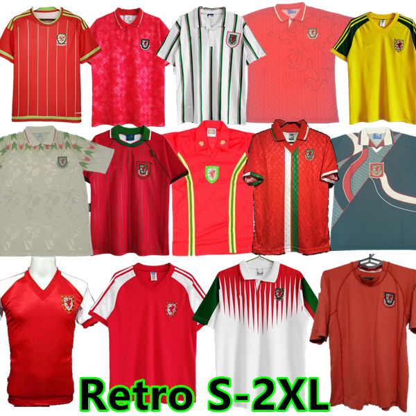 

Wales retro 1976 1983 1982 1990 1993 Gales soccer jersey 1992 1994 1995 1996 1998 Giggs Hughes HOME AWAY Saunders Rush Boden Speed vintage classic football shirt 2000, 1982 yellow