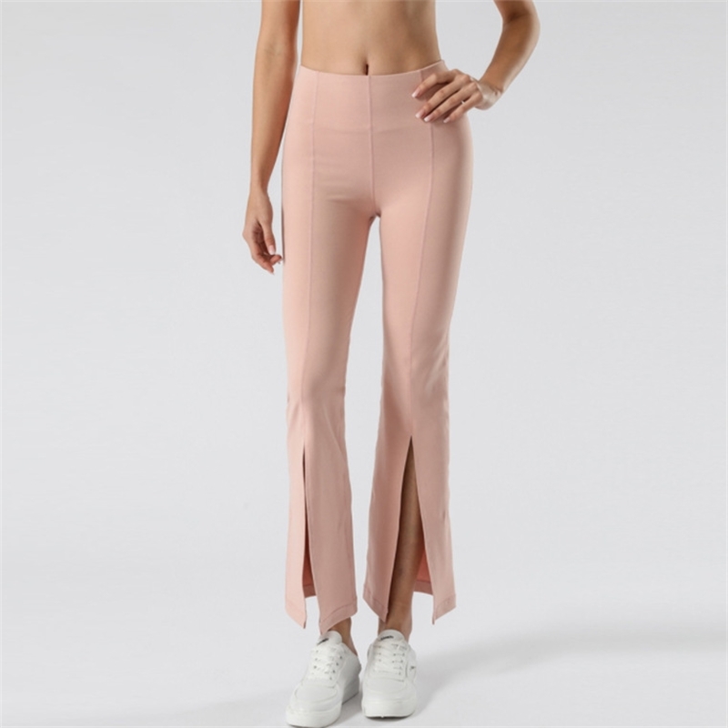 

Lulu2021 new fitness dance Yoga hip lifting elastic wide straight leg women's flared pants, Black
