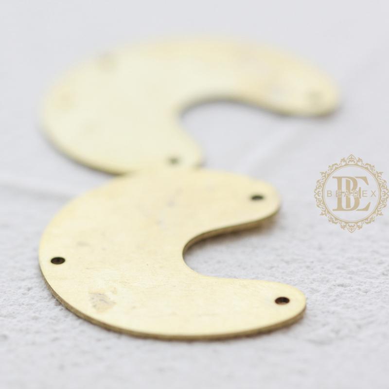 

Charms 4 Pieces Solid Raw Brass Irregular Charm - 26x22mm (4628C), Bronze;silver