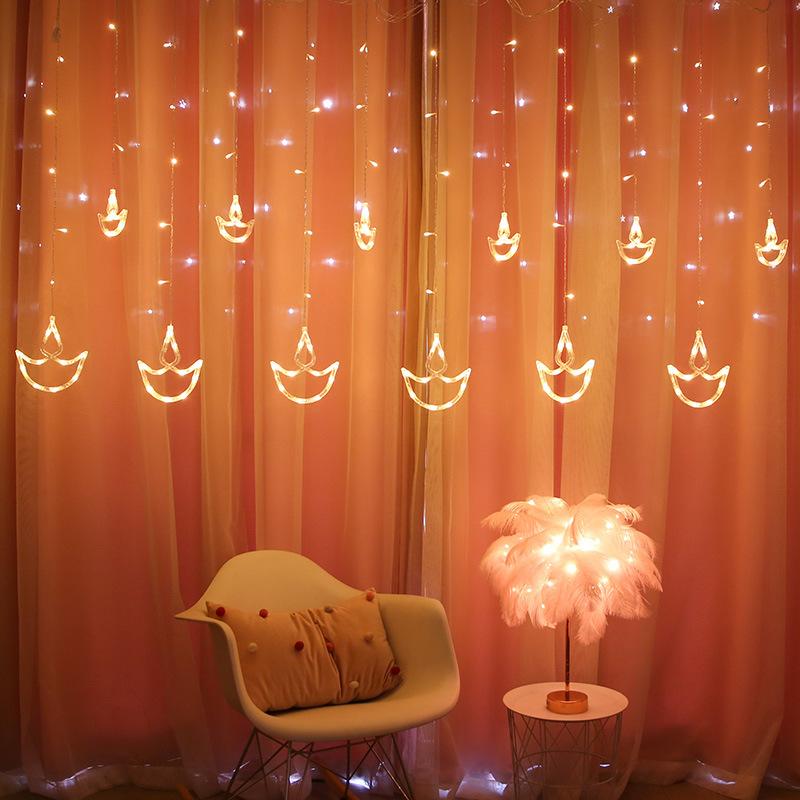 

LED String Lights Curtain Lights Fairy Room Decoration Christmas Wedding Party Decor String EU Plug Room Bedroom Lighting