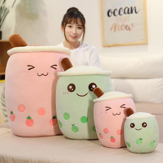 

25cm real-life bubble tea plush toy stuffed food milk tea soft doll boba fruit tea cup pillow cushion kids toys birthday gift