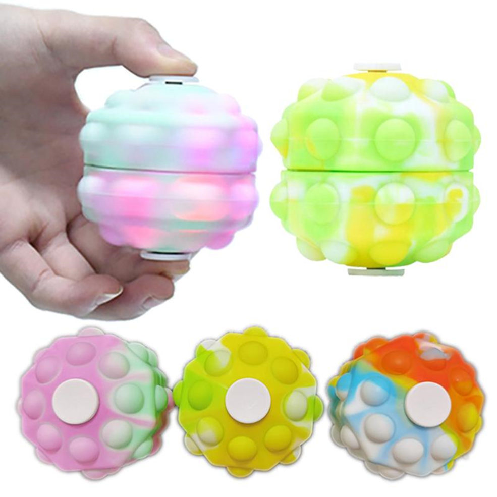 

Fidget Sensory Bubbles Pop Finger Spinning Top Toys Cellphone Straps 3D Simple Dimples Spinner Balls Decompression Push Gyroscope Antistress Gyro Toy for Adult Kid