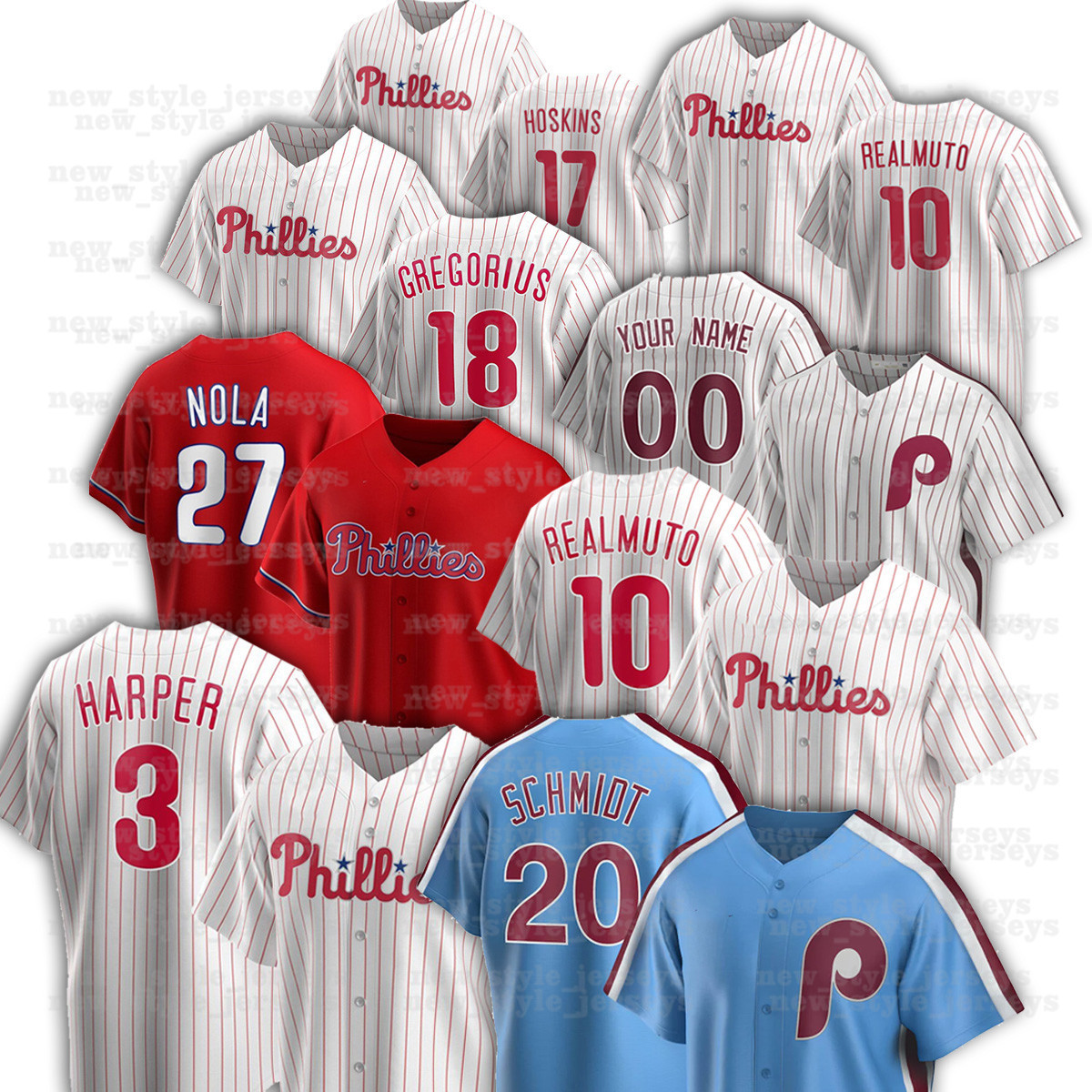 

10 JT Realmuto Jersey 3 Harper 22 McCutchen 20 Mike Schmidt 27 Aaron Nola Phillies Bryce 4 Dykstra Alec Bohm Hoskins Andrew Custom Lenny, Womem(fei cheng ren)