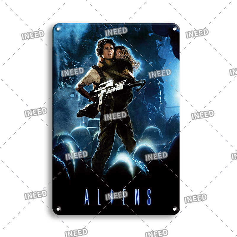 

Pop Cinemas Poster Tin Sign Vintage Jaws Film Metal Plate Science Fiction Movie Wall Stickers Retro Room Decor Plaques