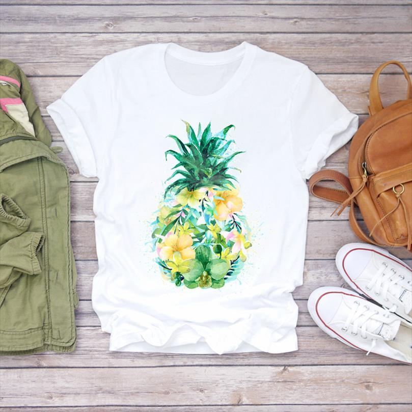 

men pineapple beach flower mens t shirt fashion cute short sleeve print graphic ladies female tee, White;black