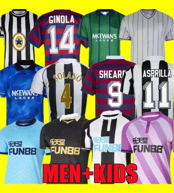 

Retro Newcastl e soccer jerseys 1984 1986 1988 1994 1995 96 97 98 99 2005 06 07 Magpies BATTY ASPRILLA SHEARER Bellamy BARNES OWEN UNITED classic vintage football shirt, Beige