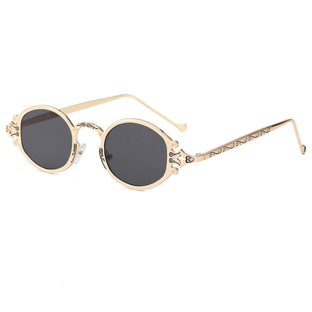 

Steampunk Gothic Oval Frame Carved Sunglasses Street Photo New Glasses, White;black