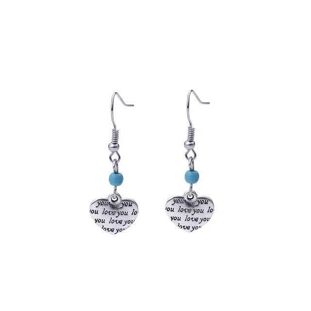 

women's Love pendant Tibetan silver turquoise Dangle Chandelier earrings DYMTQE071 fashion gift national style women DIY earring