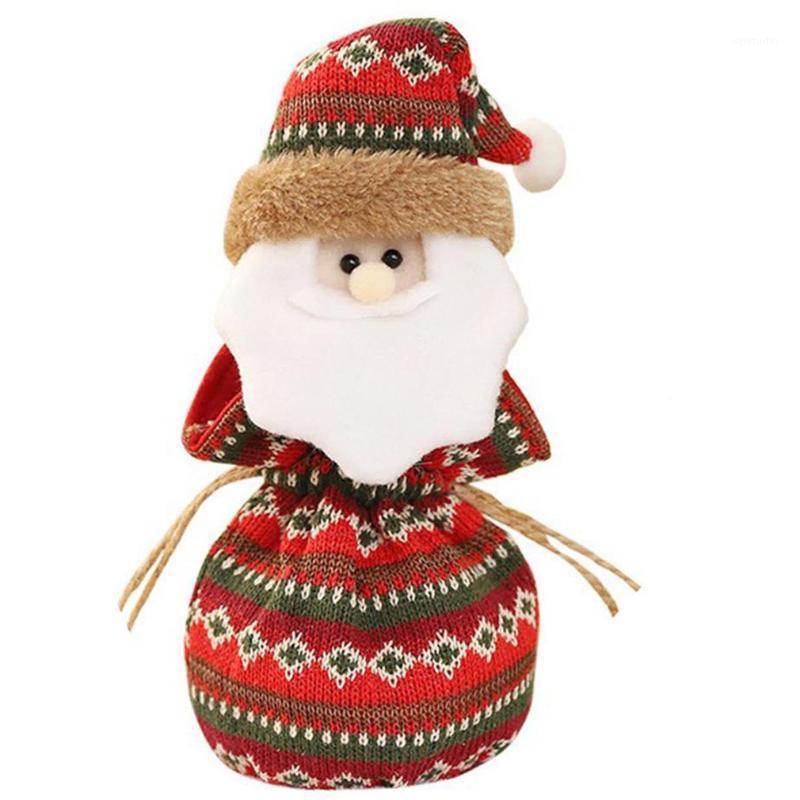 

Party Decoration Drawstring Christmas Bags 3D Xmas Gift Wrapping Goodie Red Treat Pouch Favor