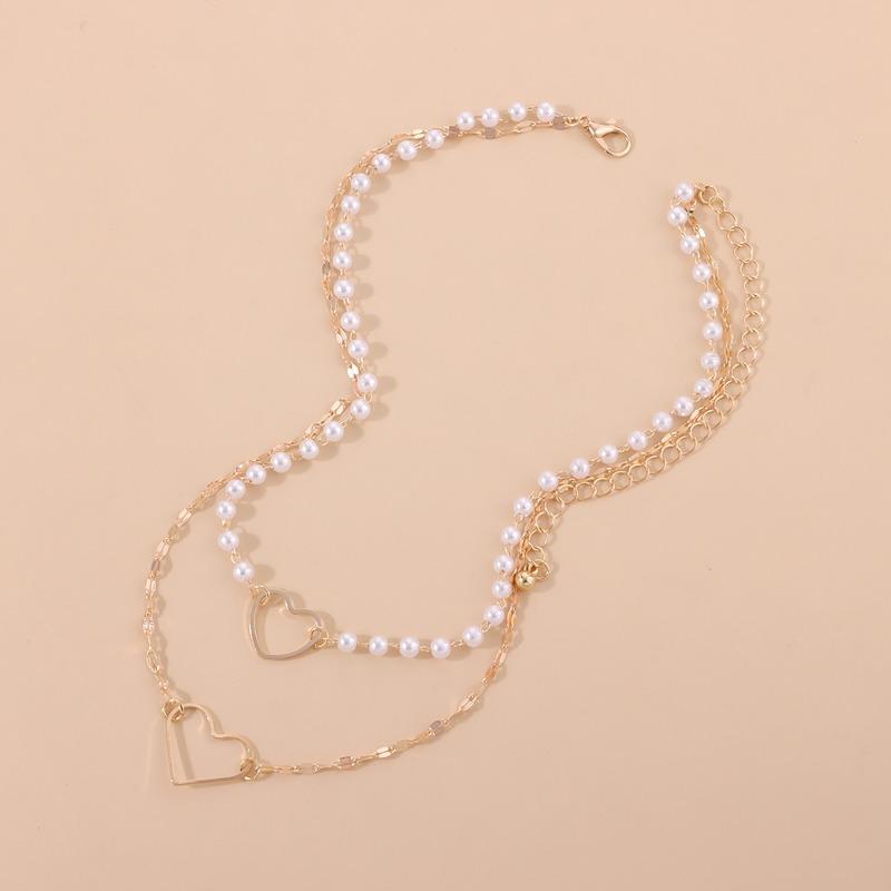 

Pendant Necklaces Necklace Women Heart Woman Chain High Quality Girls Jewelry Multilayer Gold Color Trendy Elegant Metal Collier