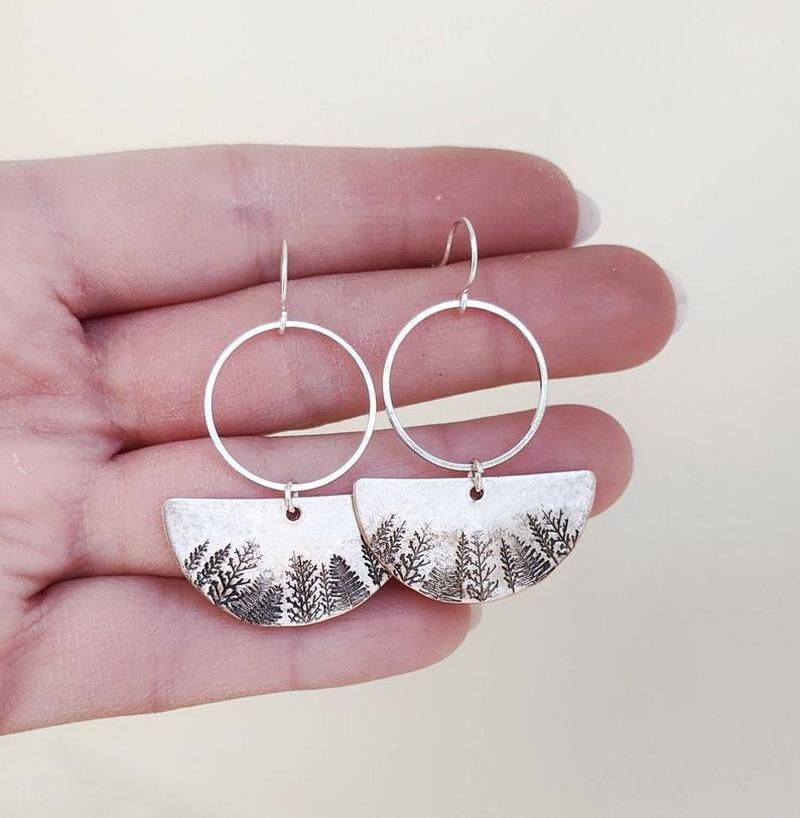 

Dangle & Chandelier 2022 Wholesale Retro Simple Desert Forest Tree-shaped Semicircle Geometric Earrings Women