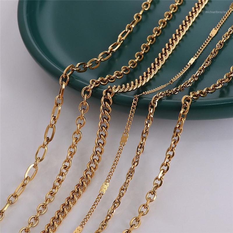 

Chains MODAGIRL 18K Gold Rope Chain Necklace 16'' Stainless Steel Jewelry With Lobster Clasps Findings Gifts For Her Wholesale