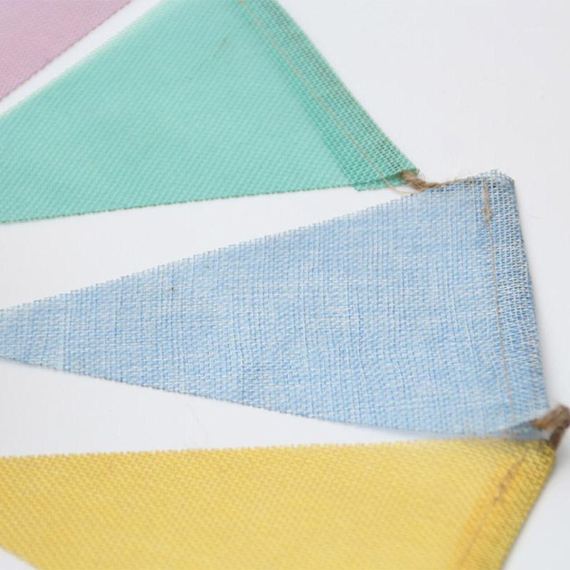

Party Decoration 4M Burgee 12 Flags Birthday Decor Linnet Bunting Imitation Linen European And American Style Colorful Banners