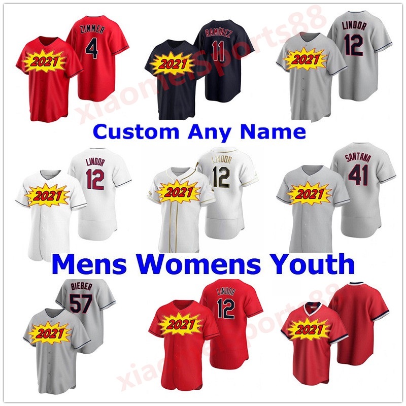 

Men Women youth kids 2021 Jerseys Francisco Lindor Indians Jose Ramirez Roberto Perez Shane Bieber Franmil Reyes Oscar Mercado Clevinger Baseball Jersey, As shown in illustration