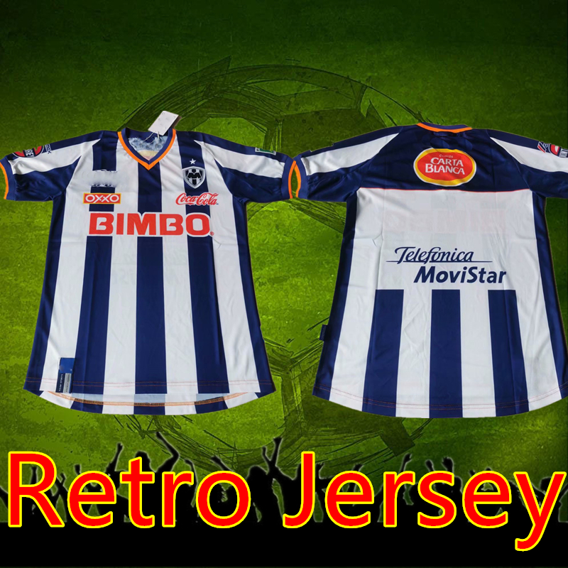 

Monterrey retro soccer jersey home blue white football shirt 2002 2003 Uniform 02 03 Classic Vintage Camiseta de futbol top quality mont, 2002/03 home