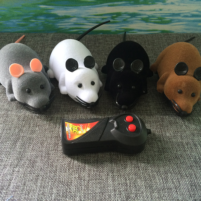 

4 Colors Two-WayWireless animal Remote Control Rotating Mouse Toy Interactive Pluch Electronic Rat Mice, Brown