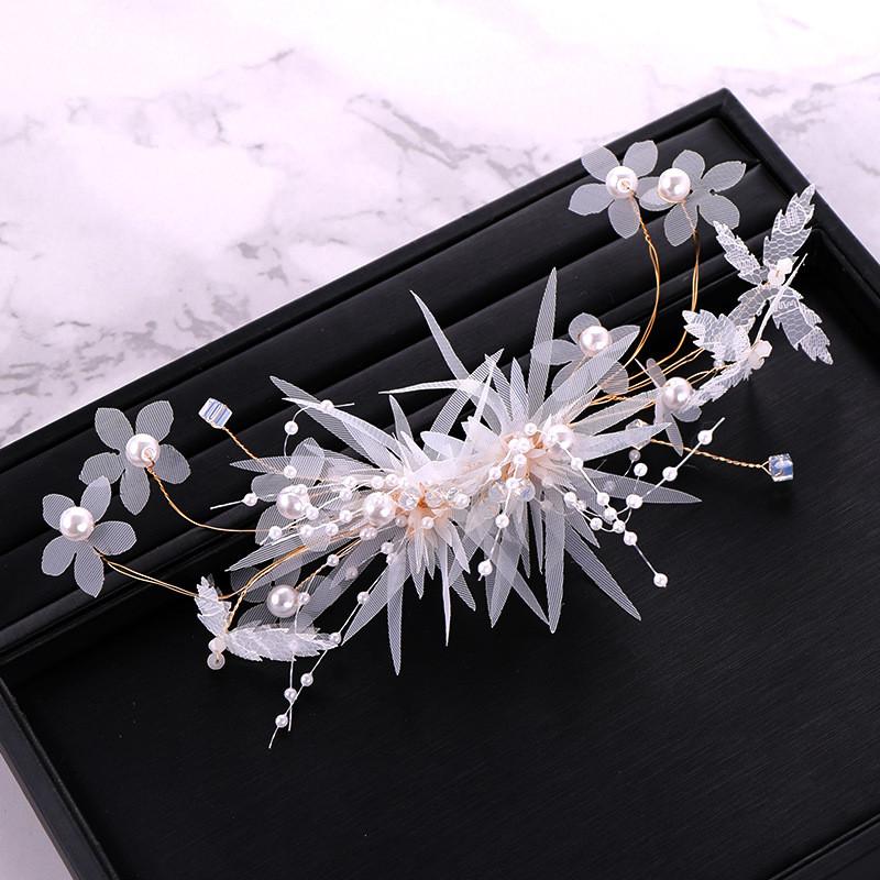 

Hair Clips & Barrettes Handiwork Korean Flower Hairpin Bridal Headdress FY19030838, Golden;silver
