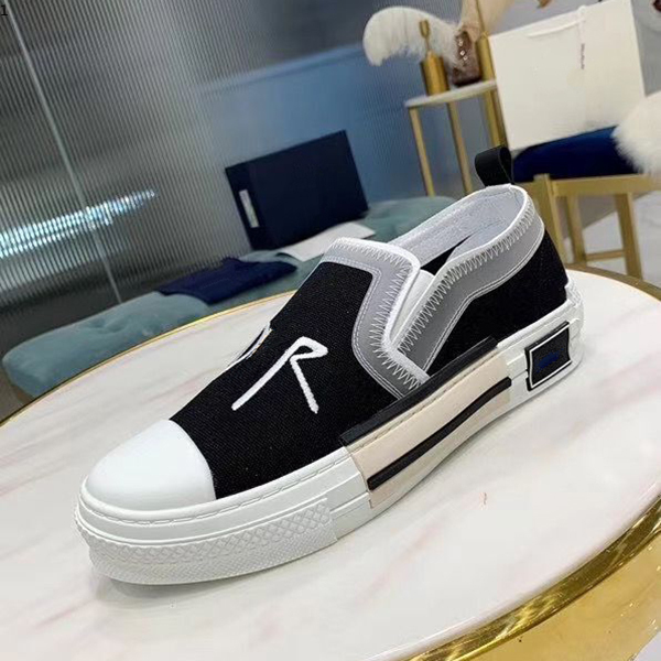 

2021 couple embroidery loafers lazy cover foot canvas men's and women's casual shoes fashion denim black kjp0002