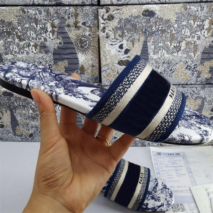 

Dway Luxury Designer Sandals Women Summer 2021 Leather Slippers Channel Flat Beach Fashion Wild Women's Shoes Cd, Black