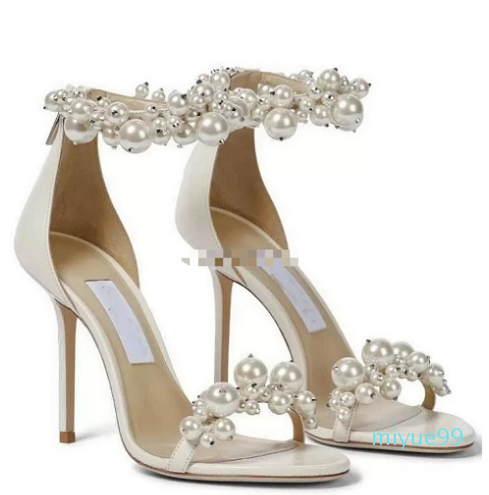 

Summer Luxurious Brand Maisel Sandals Shoes Crystal & Pearl-embellished High Heels Women's Party Wedding Strappy Gladiator Sandalias EU35-43