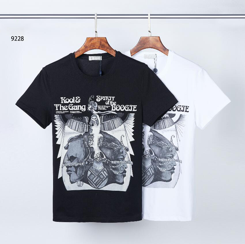 

21SS Summer T-shirt Character Art Letters Men's T-shirt Fashion Short Sleeve T-shirt Streetwear M-3XL, White;black