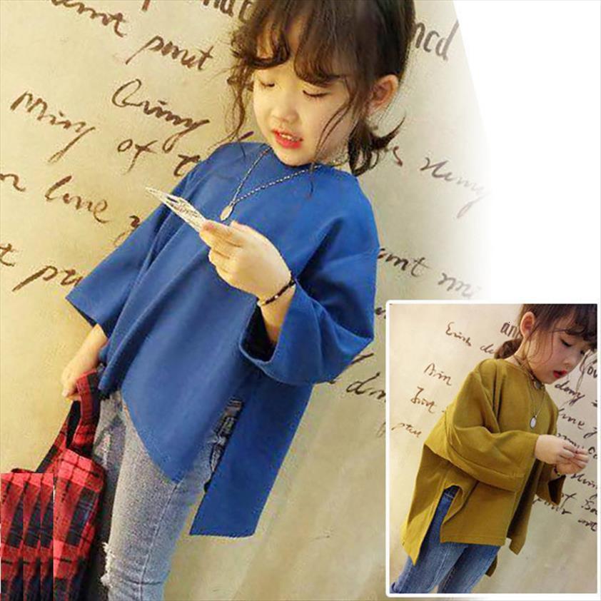 

kids spring autumn clothes children t shirts for baby girls long sleeve stripes back print blue yellow