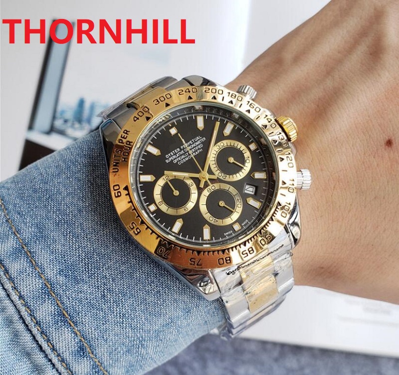 

All Sub Dials Working Luxury Man Quartz Battery Watch 42mm Full Stainless Steel High Quality Top Model Designer President Stopwatch Wristwatch relogio masculino, As pic