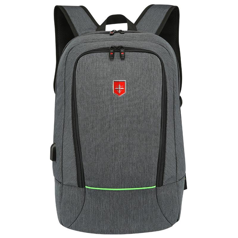 

Backpack RUISHISABER Waterproof 15.6 Inch Daily School Multifunctional USB Charging Man Laptop For Teenager Mochila, Gray