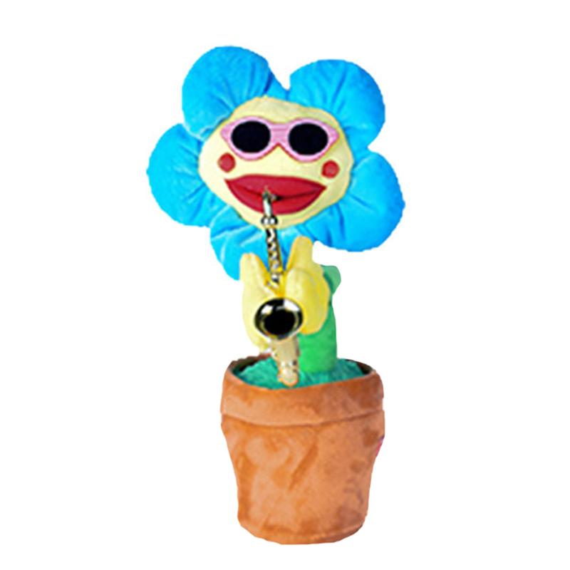 

Ly Dancing Sunflower With Sax 35cm Electronic Singing Toy 80 Songs Swinging Plant Pot Wiggling Plush Ornament Gift For Kids Party Favor