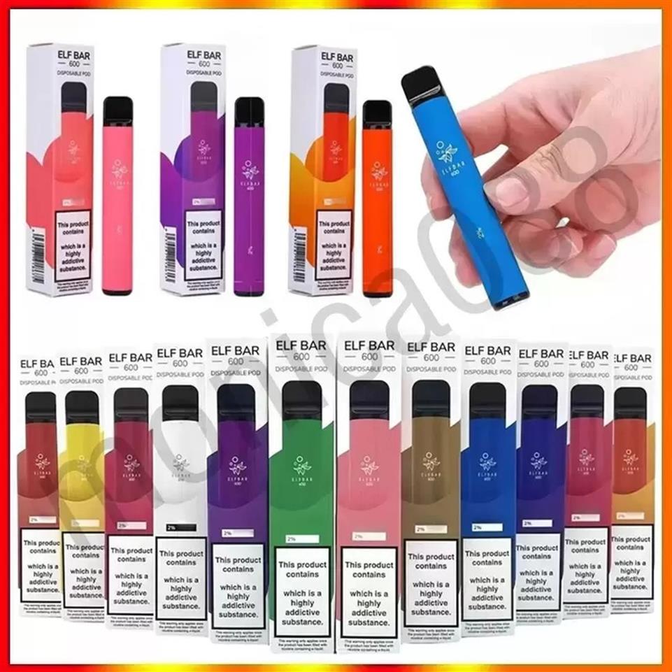 

Elf Bar 600 Puffs Disposable E cigarettes 2% 2ml Pre-filled Cartridge Pods 550mAh Battery Portable Vaporizer Starter Kit geekbar g265g