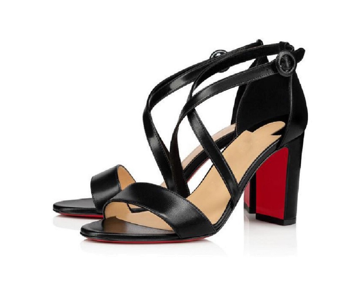 

Elegant Summer Women LoubiBee Sandals High Heels Dress Peep Toes Shoes Super Sandal Red Sole Pumps Suzanna powerful ankle cuff open-toe silhouet