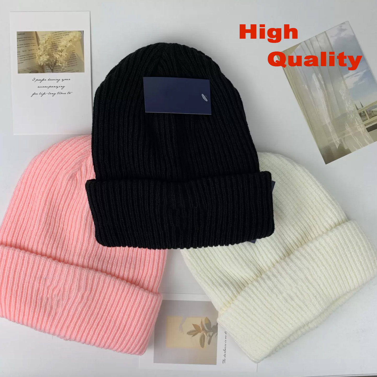 

Men Designer Winter Beanie Women Knitted Caps Hat High Quality Cap Hats Mens Cotton Unisex Cashmere patchwork Letters Luxury Outdoor Casual Beanies, Nothing