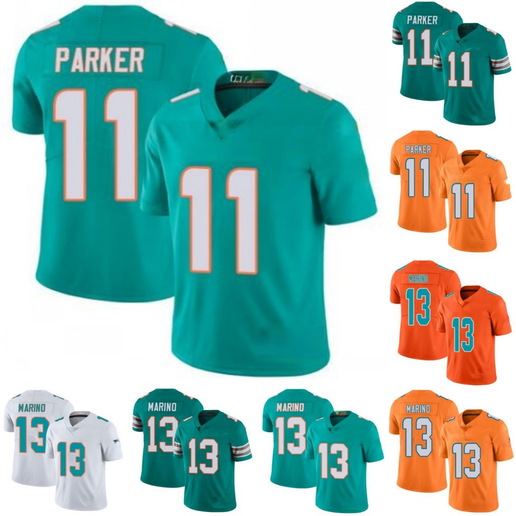 

Miami Dolphins Men #11 DeVante Parker 13 Dan Marino Women Youth Limited Rush Season Jersey, Black