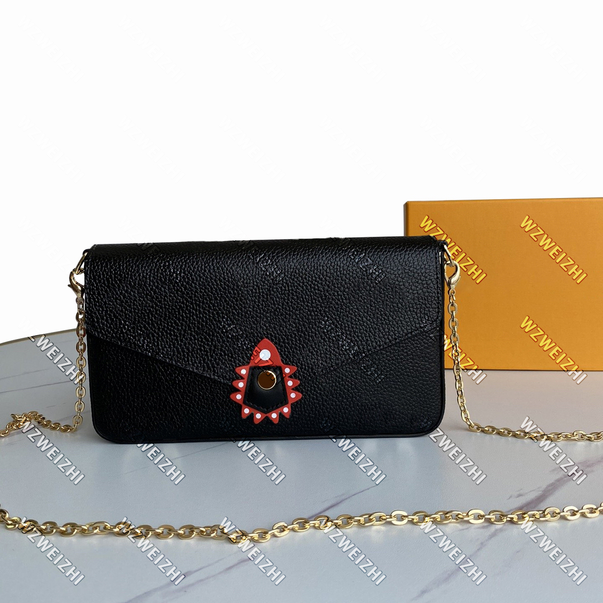 

Star Style woman Bag Women Shoulder Bags chain Crossbody Letter flower Leather Messenger Chain Strap Cross Body Bag Ladies Flap Purse Totes Card Holders With Box, M69515_beige_08