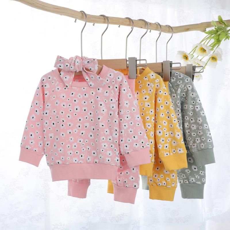 

Clothing Sets #43 0-24M Born Infant Baby Girls Flowers Fashion Cute Print Long Sleeve Sweatshirt+Pants+Hairband Outfits VÃªtements De BÃ©bÃ©, White