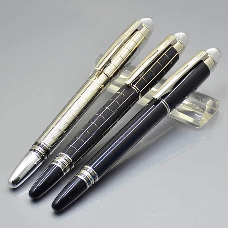 

Promotion - High Quality Writing Pen Black Or Sliver Roller Ballpoint Fountain Pens Stationery Office School Supplies With Serial Number And, With 1 gift pen bag