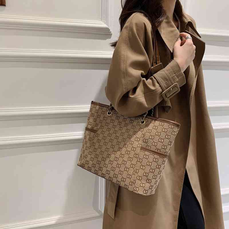 

Design Women's new simple high-capacity commuter Tote work portable bag Fashion Shoulder Bag Handbags, Brown