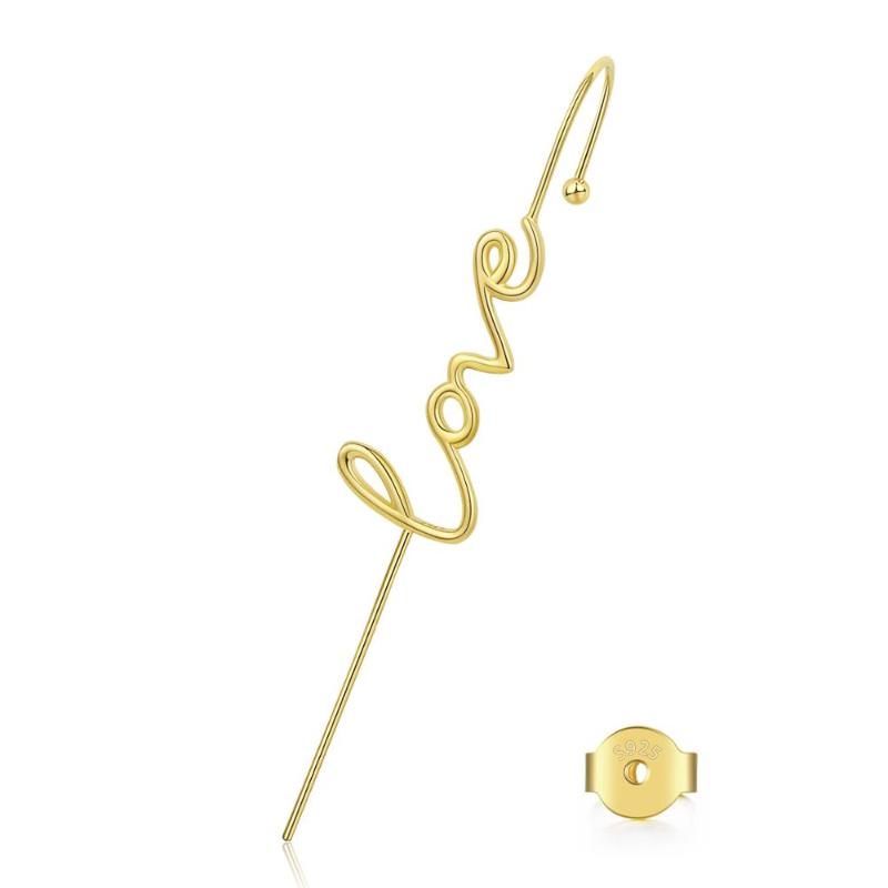 

Stud 925 Sterling Silver Bohemian Wedding Ear Wrap Crawler Hook Earring Love Earrings For Women Fine Jewelry