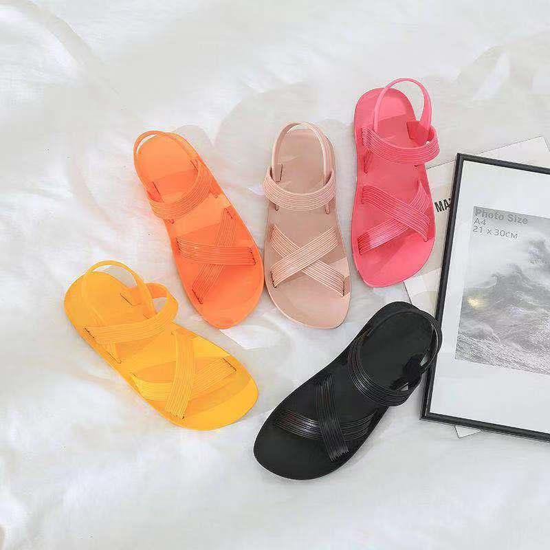 

Sandals 2021 Summer For Women Casual Beachwear Flat With Ladies Shoes Buckle Strap Cross-tied PDG2157, Black