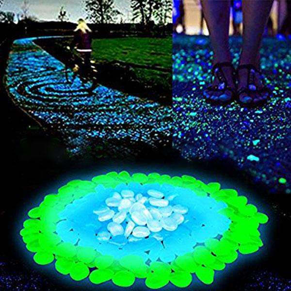 

Decorations 100 PCS Luminous Stone 20-30mm Resin Glow In The Dark Pebble Decorative Small Garden Fish Tank Rock For Outdoor Indoor Stock