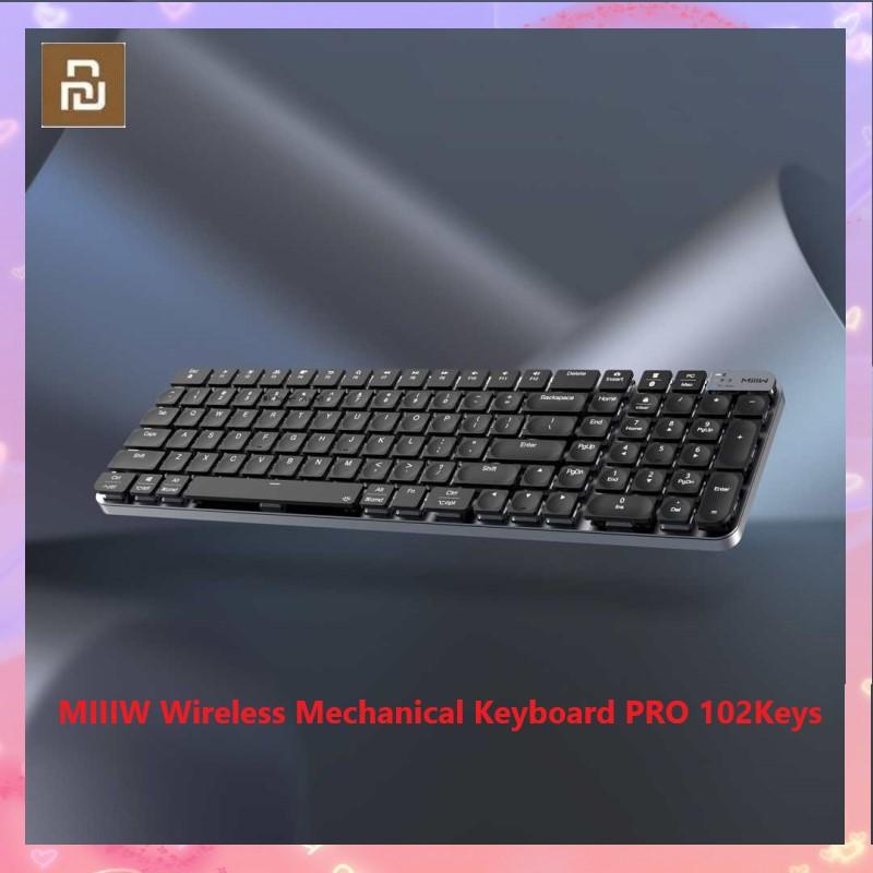 

Keyboards MIIIW Wireless Mechanical Keyboard PRO 102Keys Bluetooth&USB 2.4GHz Receiver 1000mAh Chargeable Compatible With Win/Mac System