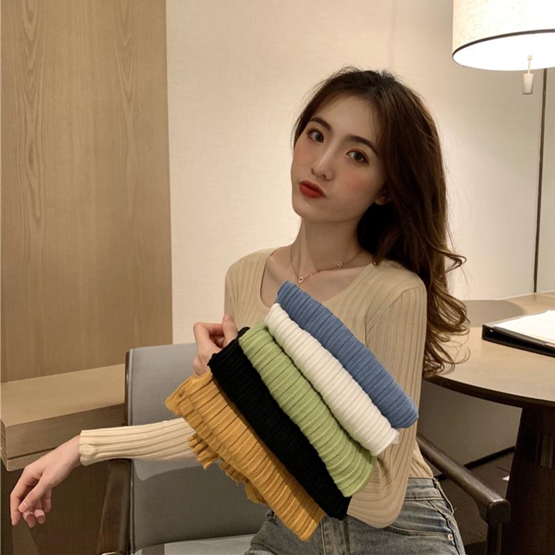 

Women's Sweaters AOSSVIAO Winter Women Knitted O-neck Sweater 2022 Fall Casual Slim Pullover Womens Long Sleeve Elasticity, White;black