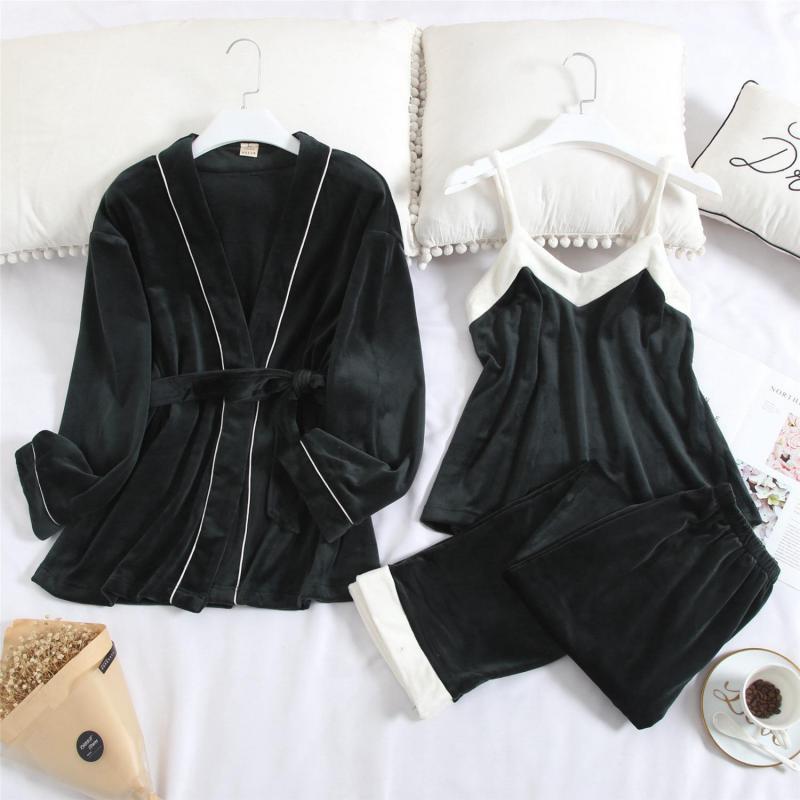 

Dark Green 3pcs Pig's Dead Clothed Suit Woman Sexy V-neck-tied Upstairs 0q8v