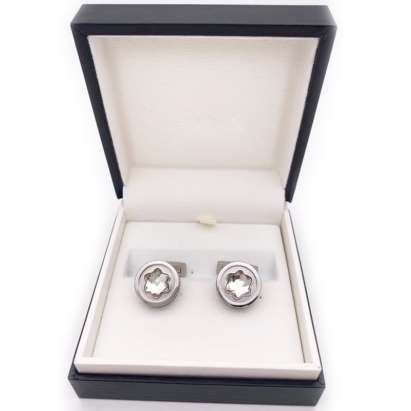 

PURE PEARL Luxury Cuff Links hollow out slim waist four-color stainless steel Men Business Suit French Shirts CuffLinks Sleeve style Classic, Silver