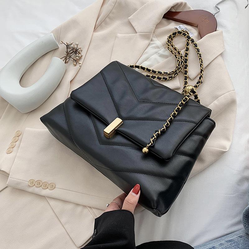 

Fashion Chain Designer PU Leather Crossbody Bags for Women 2021 Winter Women's Trend Handbags Trending Cross Body Bag, Small beige